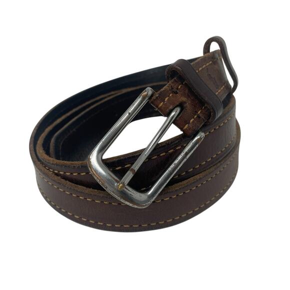 Polo Ralph Lauren Genuine Leather Belt Brown Men's Sz 40 Brass Buckle Pony - Picture 2 of 8